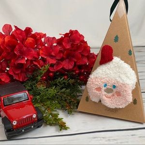 Fuzzy Santa Clause Sock Ornament Box